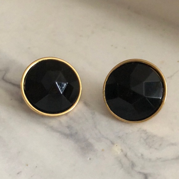 Vintage black geometric earrings - Picture 5 of 7